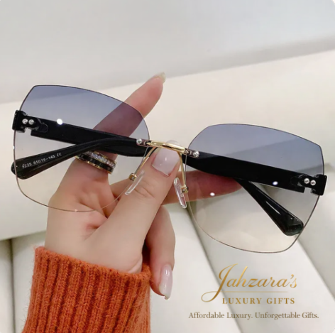 Rimless Butterfly Luxury Sunglasses | Gold Frame | UV Protection | Jahzara's Luxury Gifts