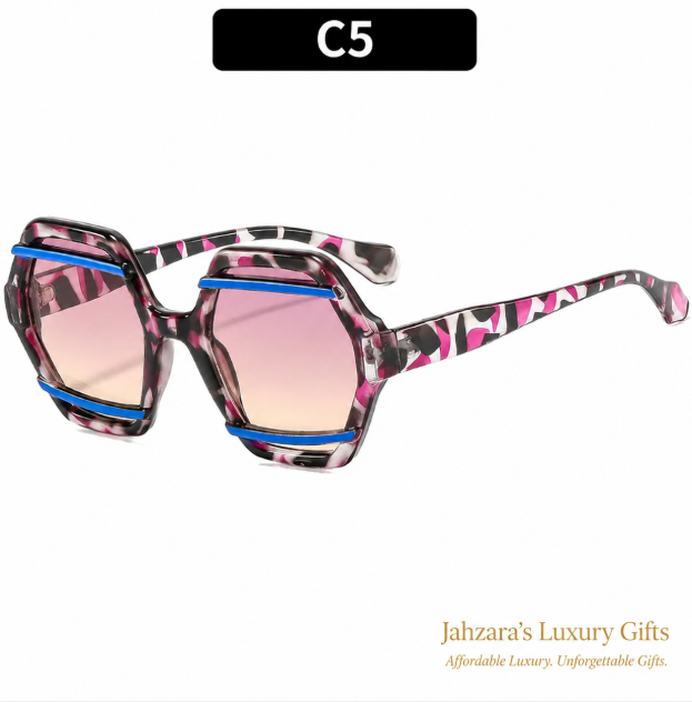 Oversized Hexagon Sunglasses — Bold Geometric Frames for Women