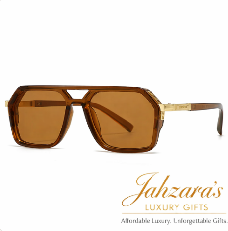 Luxe Polygon Aviator Sunglasses | Men's & Women's Square Frame | Gold Accent | UV Protection