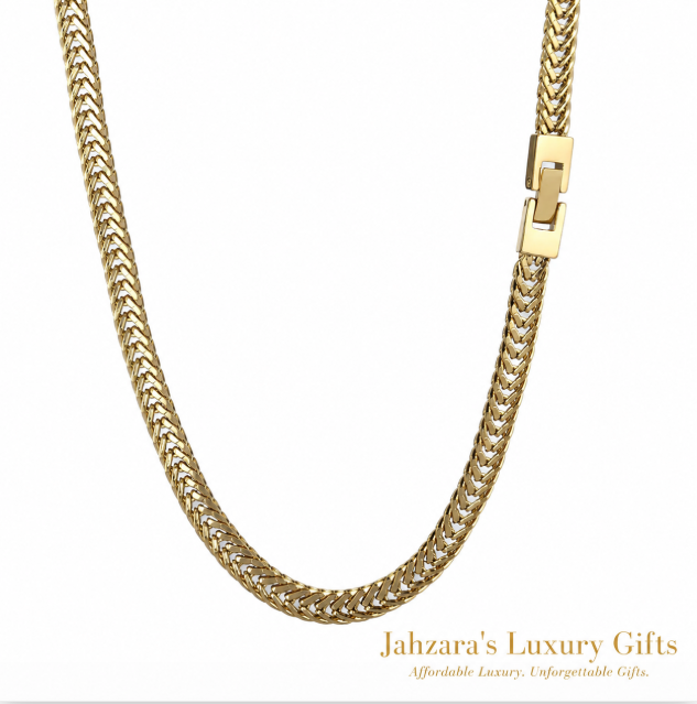 18K PVD Gold Cuban Link Curb Chain Necklace — 304 Stainless Steel Men’s Jewelry