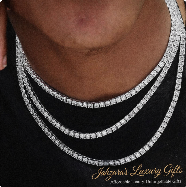 4mm Iced Out Tennis Chain Necklace - 925 Silver with Zirconia | Luxury Hip Hop Jewelry