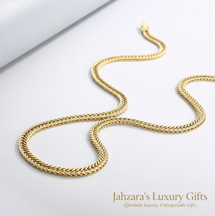 18K PVD Gold Cuban Link Curb Chain Necklace — 304 Stainless Steel Men’s Jewelry