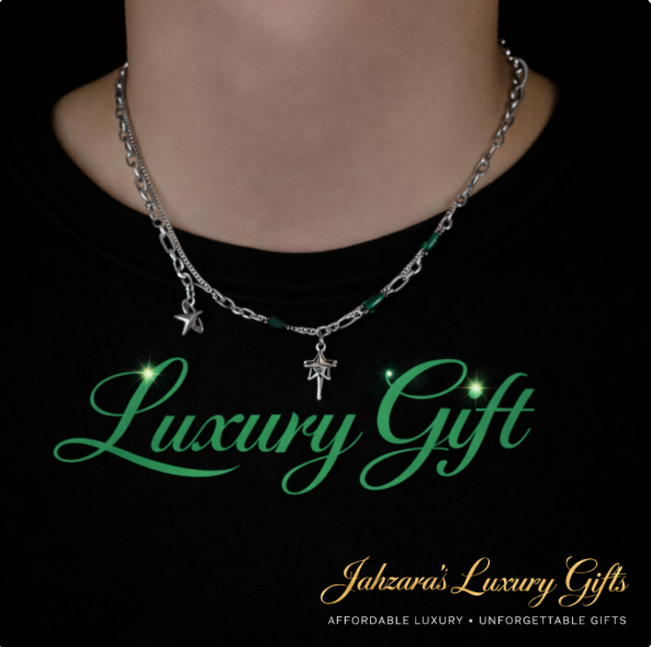 Double Layer Crossed Star Necklace | Titanium Steel | Unisex Luxury Jewelry