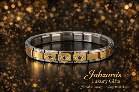 Evil Eye Heart Bracelet | Gold-Plated Stainless Steel Protection & Love Bracelet