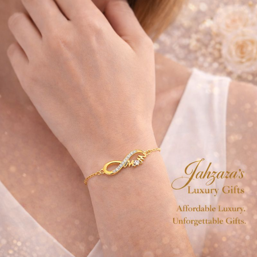 16K Gold Infinity Mom Bracelet | 925 Sterling Silver Zircon Mother's Gift