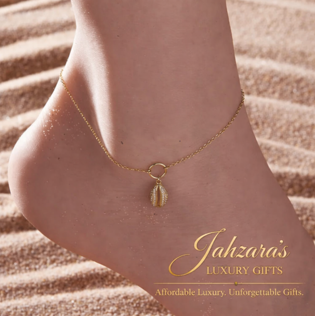 Shell Charm Anklet — 925 Sterling Silver | Zircon | Gold & Silver | Luxury Beach Jewelry