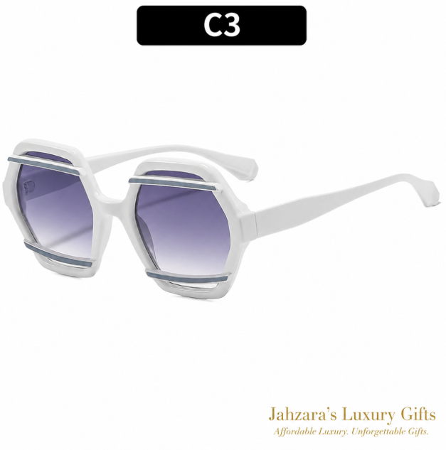 Oversized Hexagon Sunglasses — Bold Geometric Frames for Women