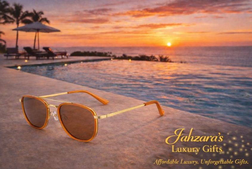 Gold Frame Inner Circle Sunglasses - Orange